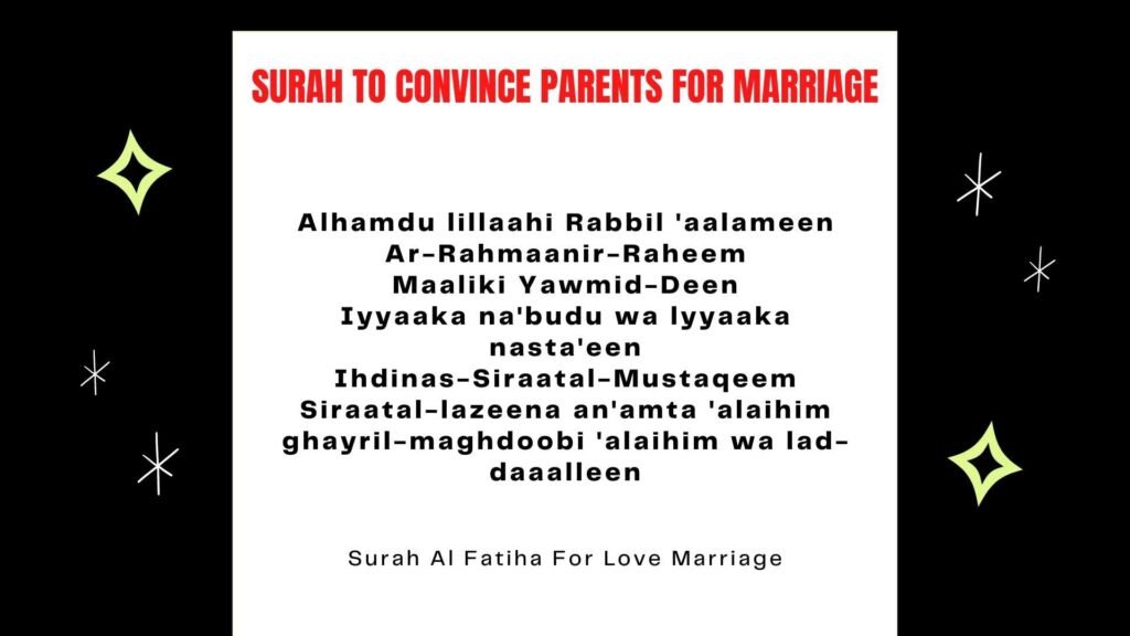 Surah To Convince Parents For Love Marriage